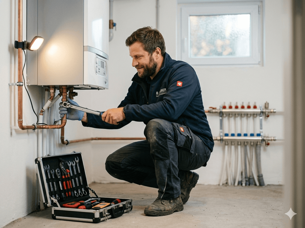 Zwei Handwerker im Gespräch auf der Baustelle