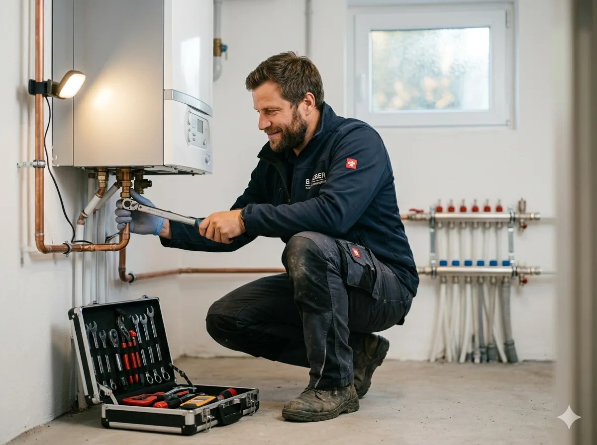 Zwei Handwerker im Gespräch auf der Baustelle