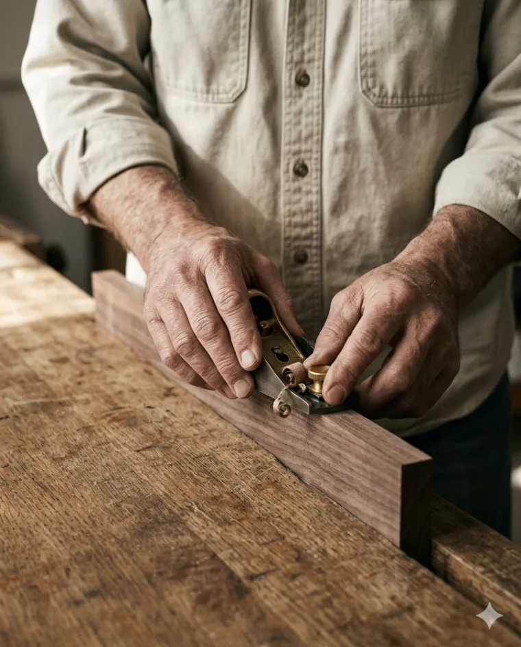 Holzblock, Kupferrohr und Stein auf Leinen